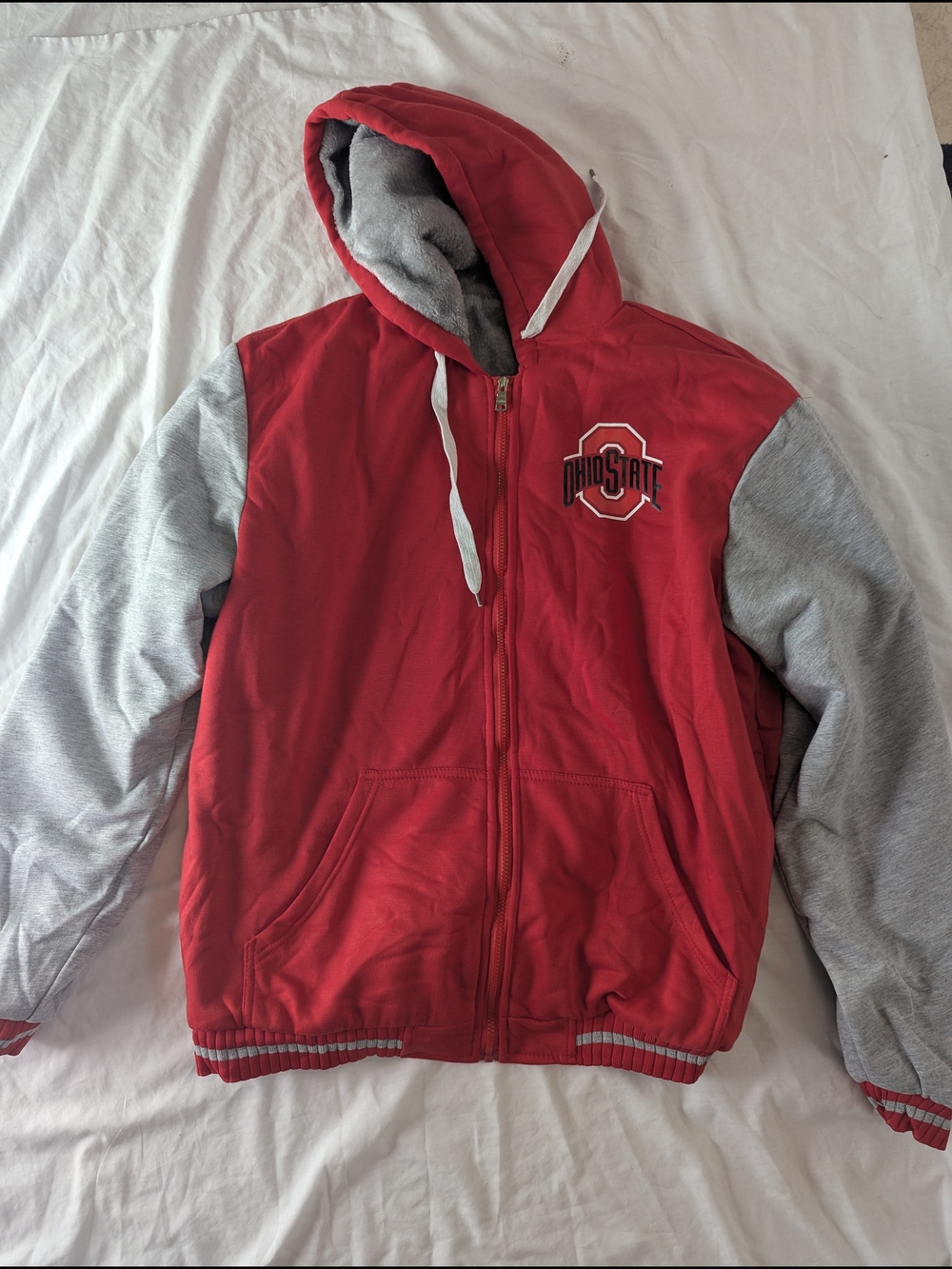 Ohio State Buckeyes Red & Gray Men's Hoodie 3XL - Picture 2 of 9